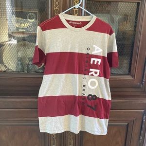 NWOT Mens Aeropostale size M shirt maroon and gray striped